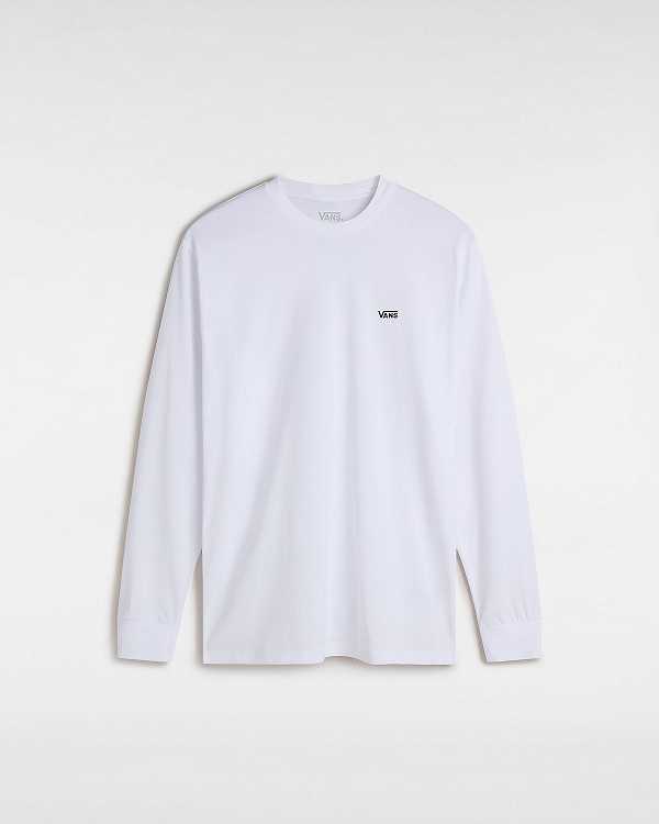 Men Vans Left Chest Hit Long Sleeve T Shirts White Malaysia | VN7025163