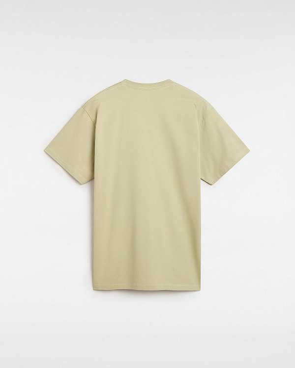 Men Vans Left Chest Logo T Shirts Beige Malaysia | VN3820974
