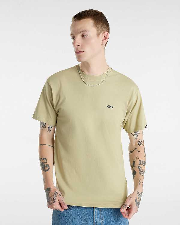Men Vans Left Chest Logo T Shirts Beige Malaysia | VN3820974