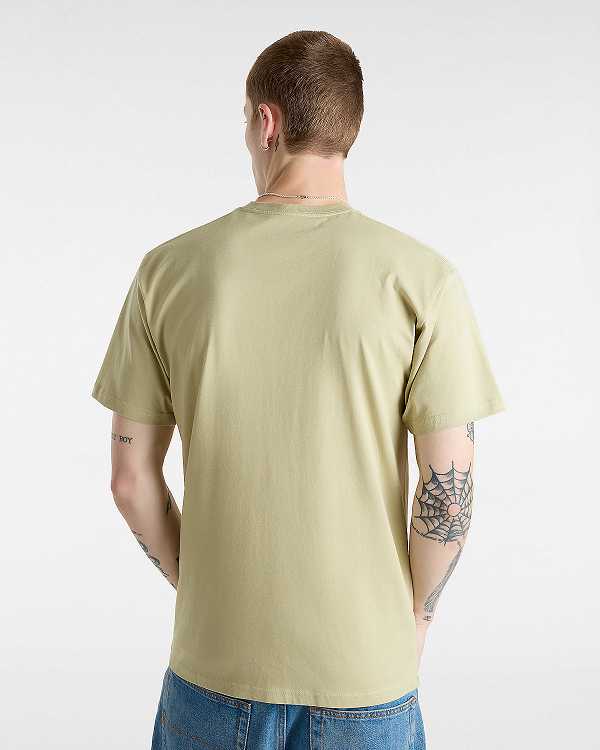 Men Vans Left Chest Logo T Shirts Beige Malaysia | VN3820974