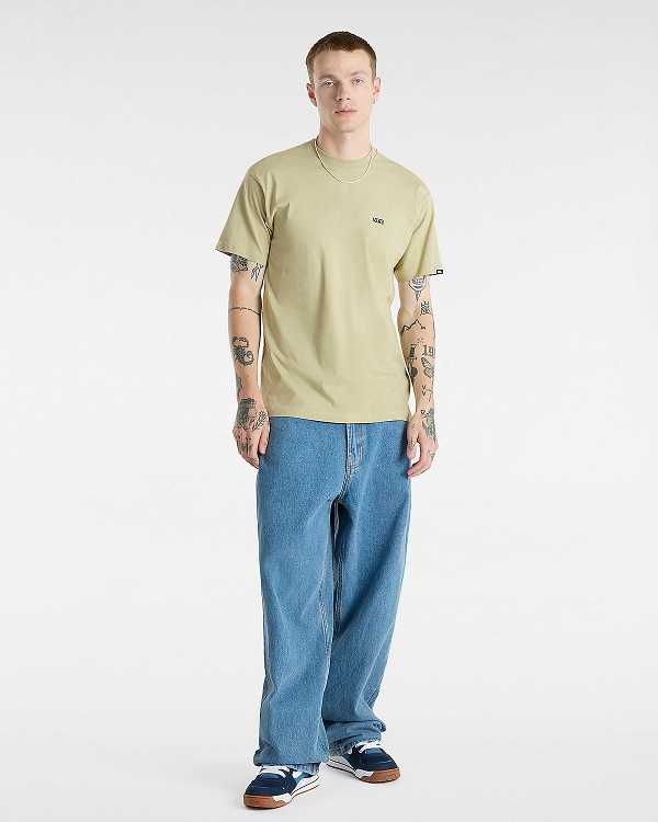 Men Vans Left Chest Logo T Shirts Beige Malaysia | VN3820974