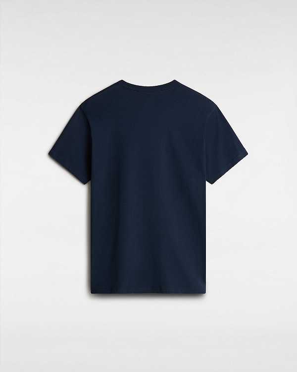 Men Vans Left Chest Logo T Shirts Blue Malaysia | VN7596412