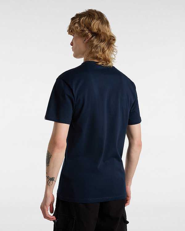 Men Vans Left Chest Logo T Shirts Blue Malaysia | VN7596412