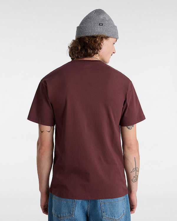Men Vans Left Chest Logo T Shirts Brown Malaysia | VN4238751