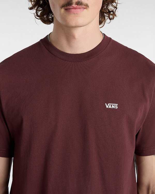 Men Vans Left Chest Logo T Shirts Brown Malaysia | VN4238751
