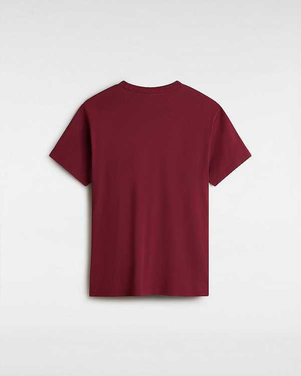 Men Vans Left Chest Logo T Shirts Burgundy Malaysia | VN1405687