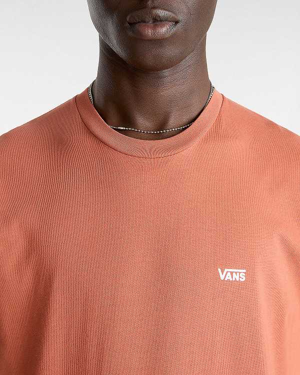 Men Vans Left Chest Logo T Shirts Orange Malaysia | VN6725493