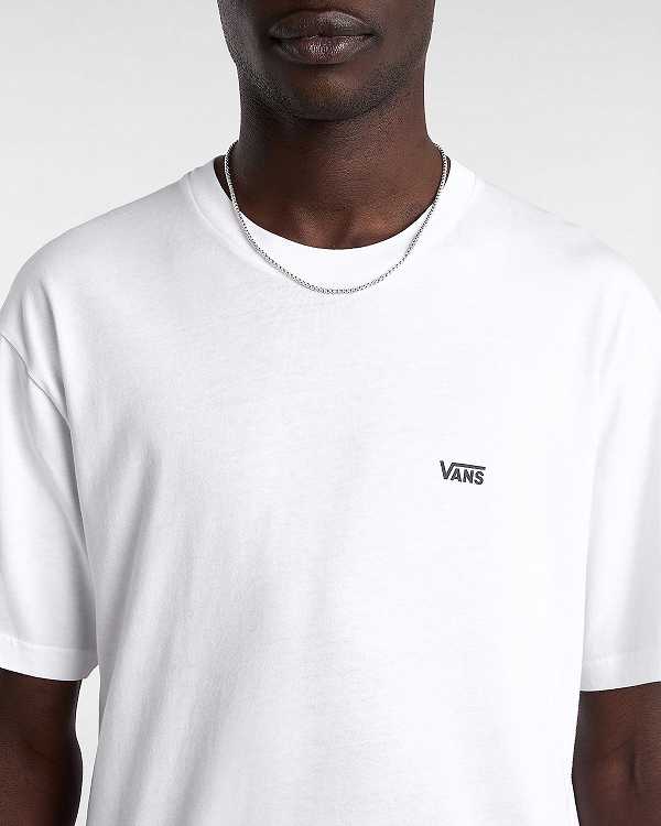 Men Vans Left Chest Logo T Shirts White Malaysia | VN3701462