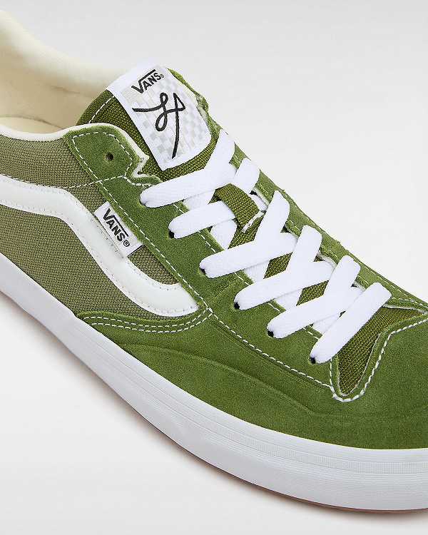 Men Vans Lizzie Low Skate Shoes Green / White Malaysia | VN7089453