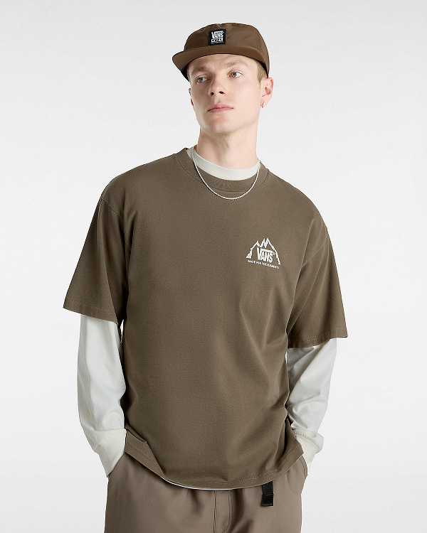 Men Vans MTE Crestline T Shirts Brown Malaysia | VN7528603