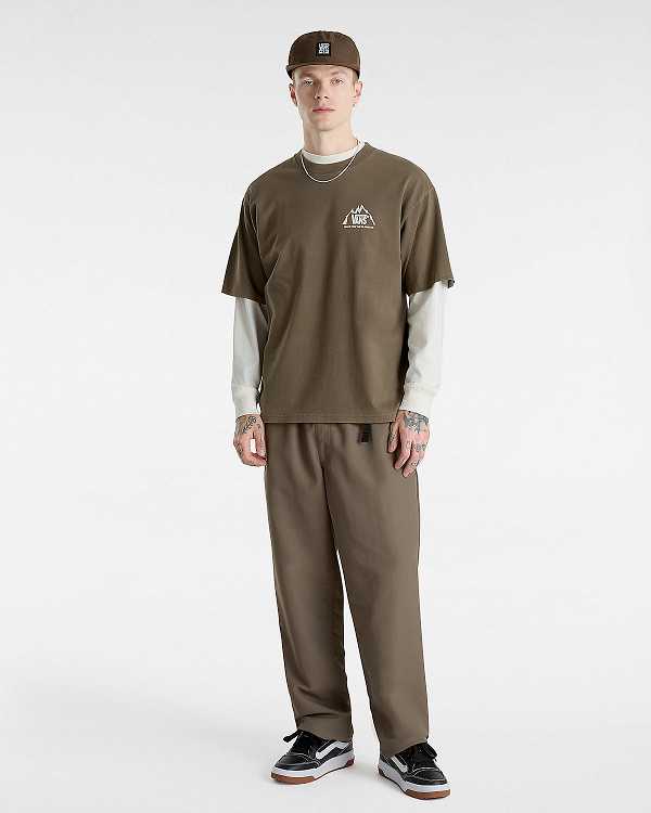 Men Vans MTE Crestline T Shirts Brown Malaysia | VN7528603