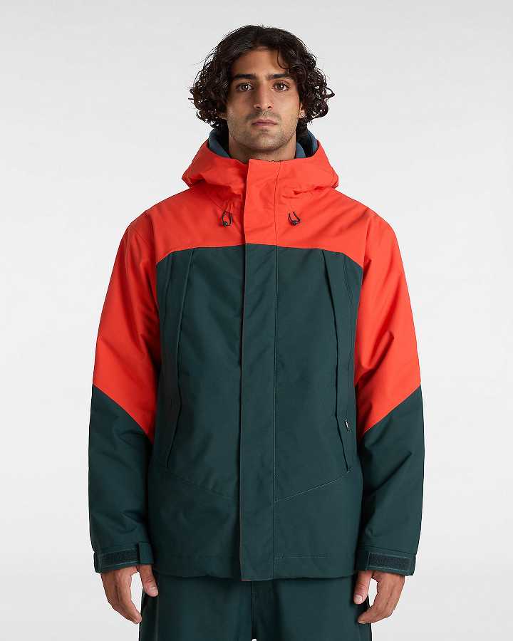 Men Vans MTE Hellbound Snowboard Jacket Red / Green Malaysia | VN6419027