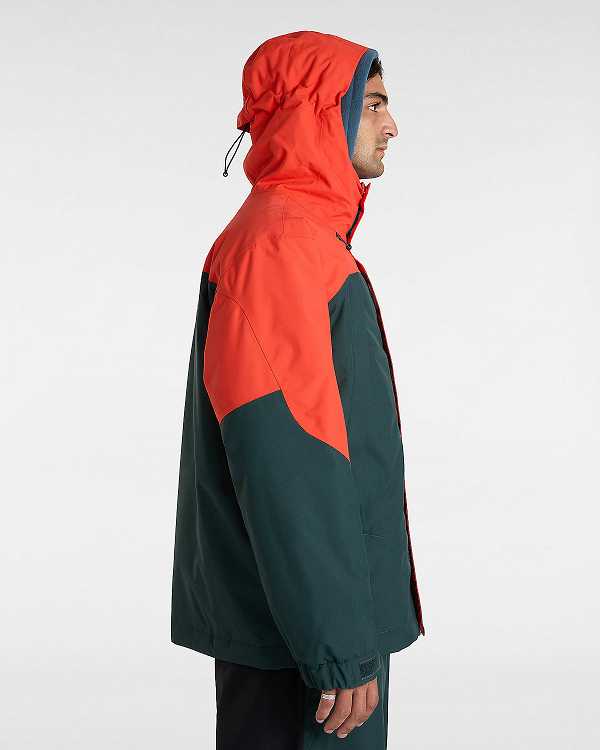 Men Vans MTE Hellbound Snowboard Jacket Red / Green Malaysia | VN6419027