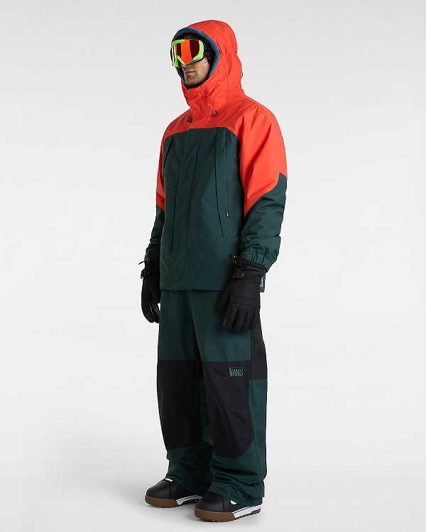 Men Vans MTE Hellbound Snowboard Jacket Red / Green Malaysia | VN6419027