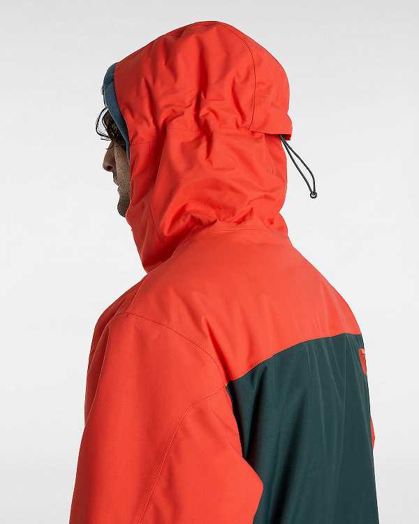 Men Vans MTE Hellbound Snowboard Jacket Red / Green Malaysia | VN6419027
