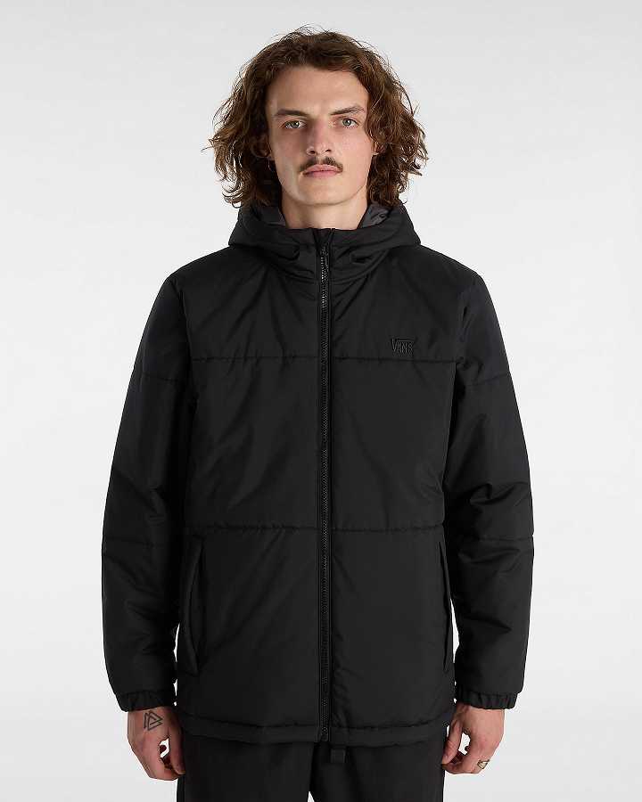 Men Vans MTE Norris Hooded Puffer Jacket Black Malaysia | VN0935421