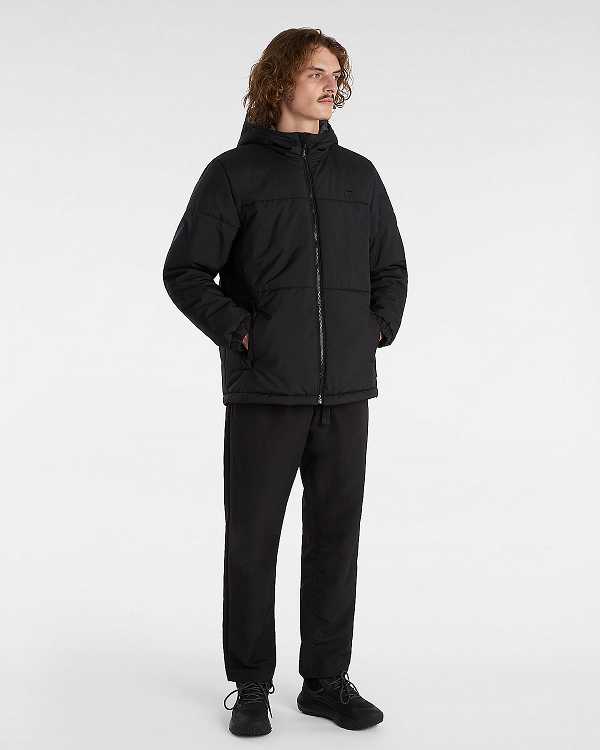 Men Vans MTE Norris Hooded Puffer Jacket Black Malaysia | VN0935421