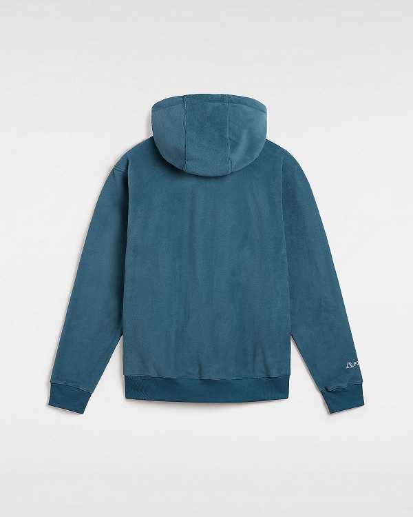 Men Vans MTE Polartec Hoodie Blue Malaysia | VN4130675
