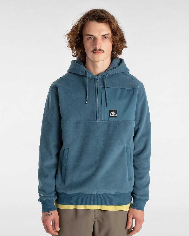 Men Vans MTE Polartec Hoodie Blue Malaysia | VN4130675