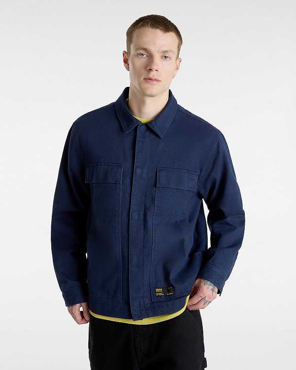 Men Vans Mcavoy Station Jacket Blue Malaysia | VN4685937