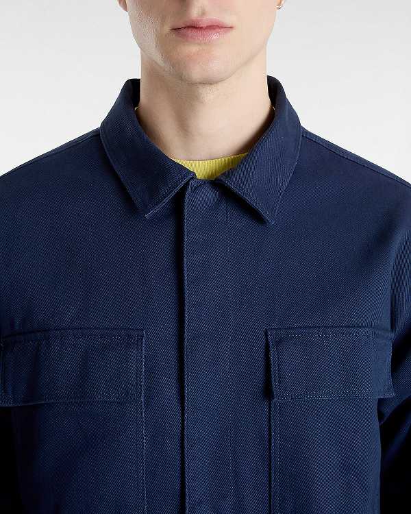 Men Vans Mcavoy Station Jacket Blue Malaysia | VN4685937