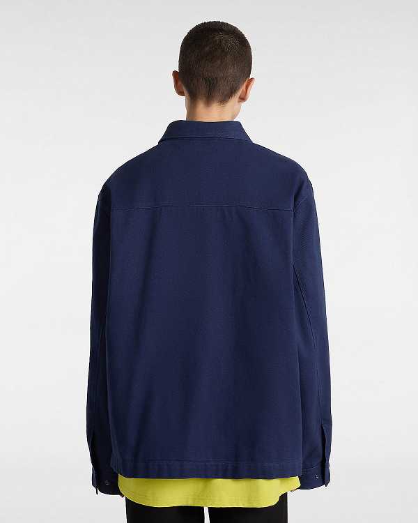 Men Vans Mcavoy Station Jacket Blue Malaysia | VN4685937