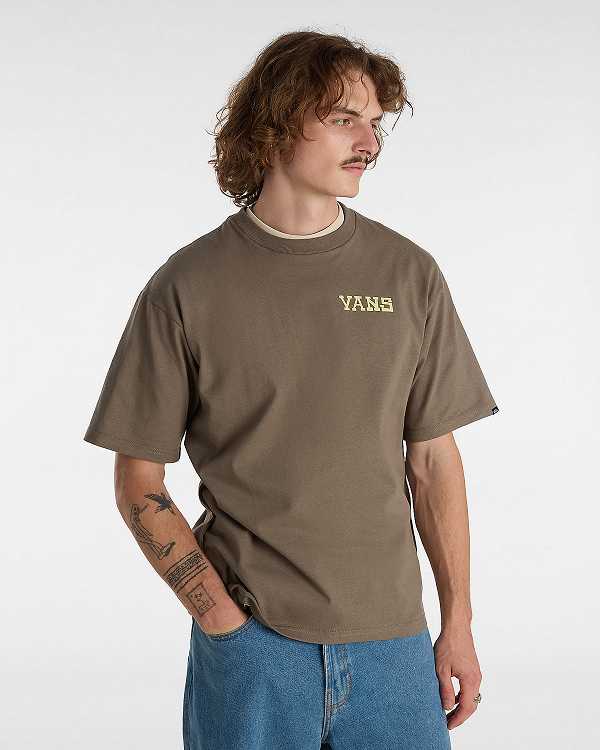 Men Vans Nimi Sk8 Loose T Shirts Brown Malaysia | VN1286709