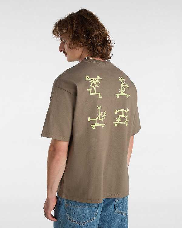 Men Vans Nimi Sk8 Loose T Shirts Brown Malaysia | VN1286709