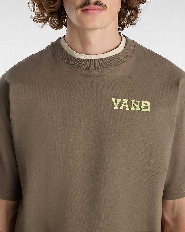Men Vans Nimi Sk8 Loose T Shirts Brown Malaysia | VN1286709