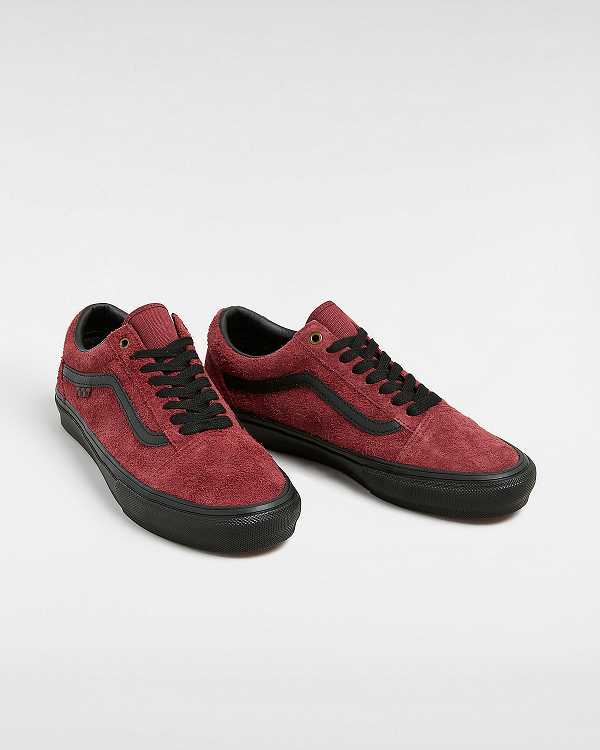 Men Vans Old Skool Hairy Suede Skate Shoes Burgundy Malaysia | VN5942367