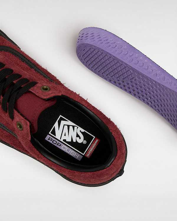 Men Vans Old Skool Hairy Suede Skate Shoes Burgundy Malaysia | VN5942367