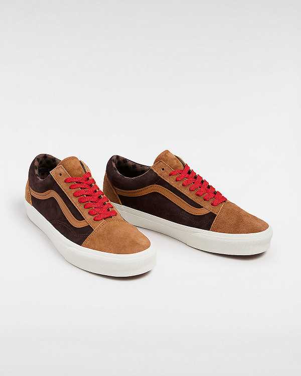 Men Vans Old Skool Pig Suede Sneakers Brown / Orange Malaysia | VN4150269