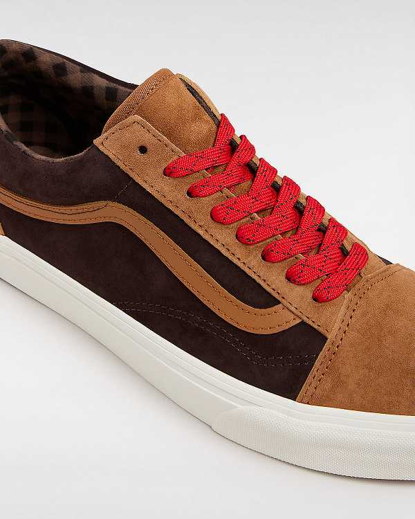 Men Vans Old Skool Pig Suede Sneakers Brown / Orange Malaysia | VN4150269