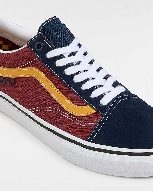 Men Vans Old Skool Skate Shoes Blue / Burgundy Malaysia | VN0743568