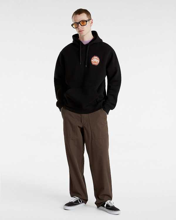 Men Vans Open Mouth Loose Hoodie Black Malaysia | VN9146758