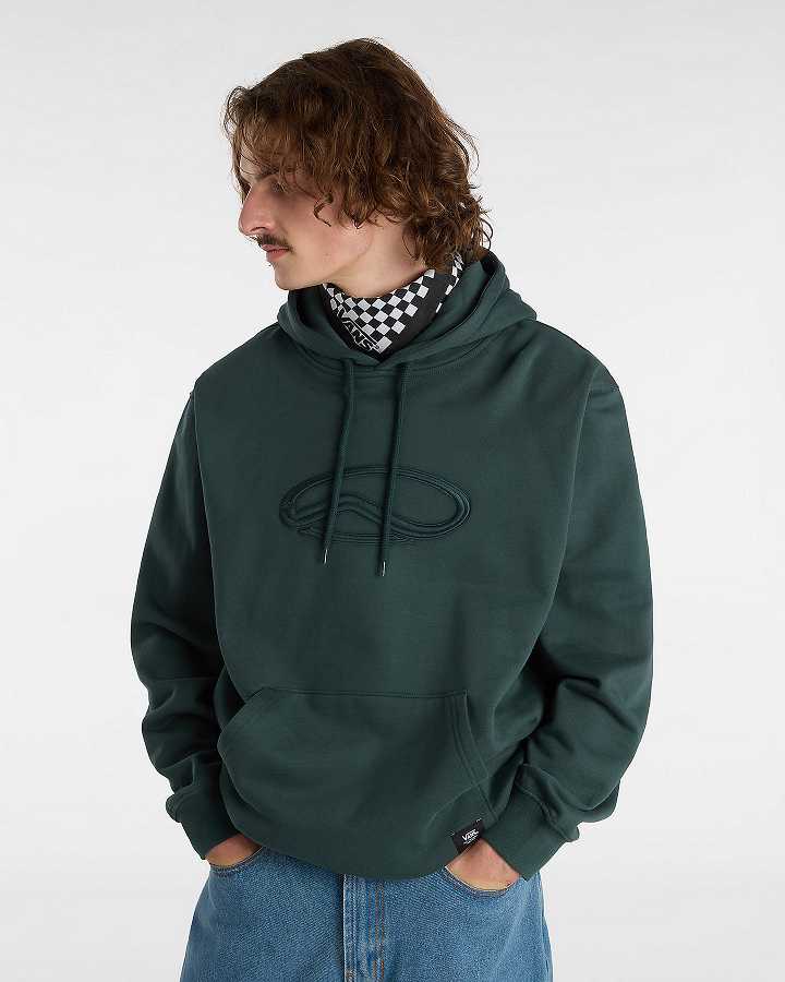 Men Vans Oval Loose Hoodie Green Malaysia | VN9861450