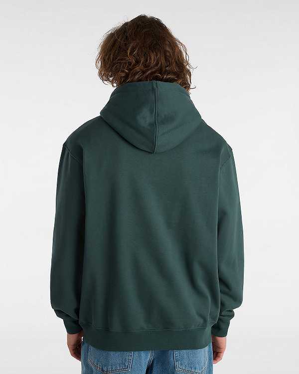 Men Vans Oval Loose Hoodie Green Malaysia | VN9861450