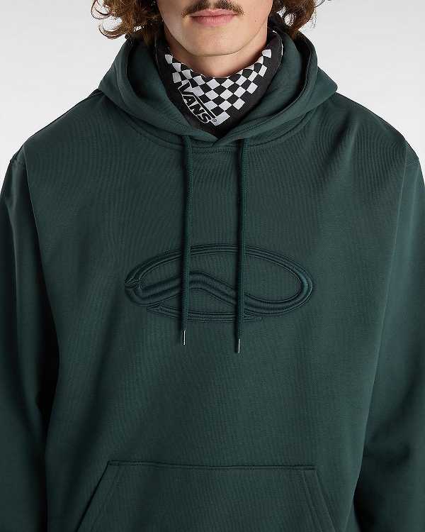 Men Vans Oval Loose Hoodie Green Malaysia | VN9861450