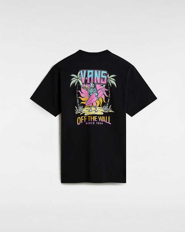 Men Vans Palm Cheers Classic T Shirts Black Malaysia | VN7243908
