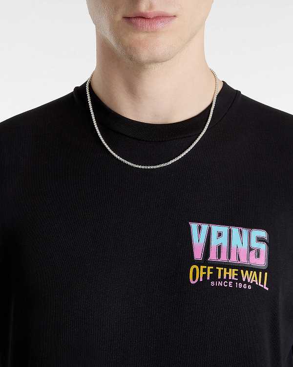 Men Vans Palm Cheers Classic T Shirts Black Malaysia | VN7243908