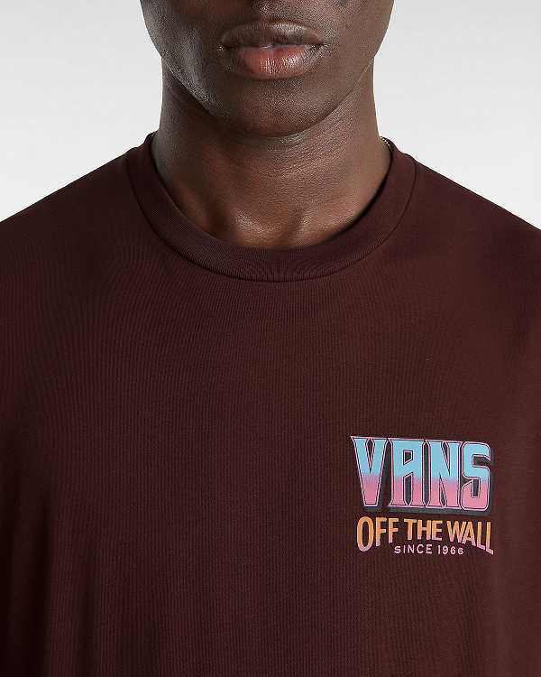 Men Vans Palm Cheers Classic T Shirts Brown Malaysia | VN1956304