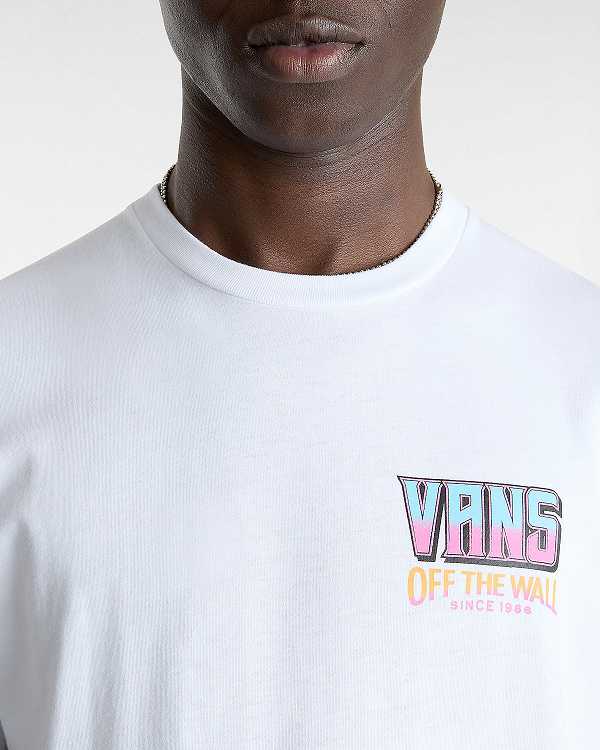 Men Vans Palm Cheers Classic T Shirts White Malaysia | VN0871263