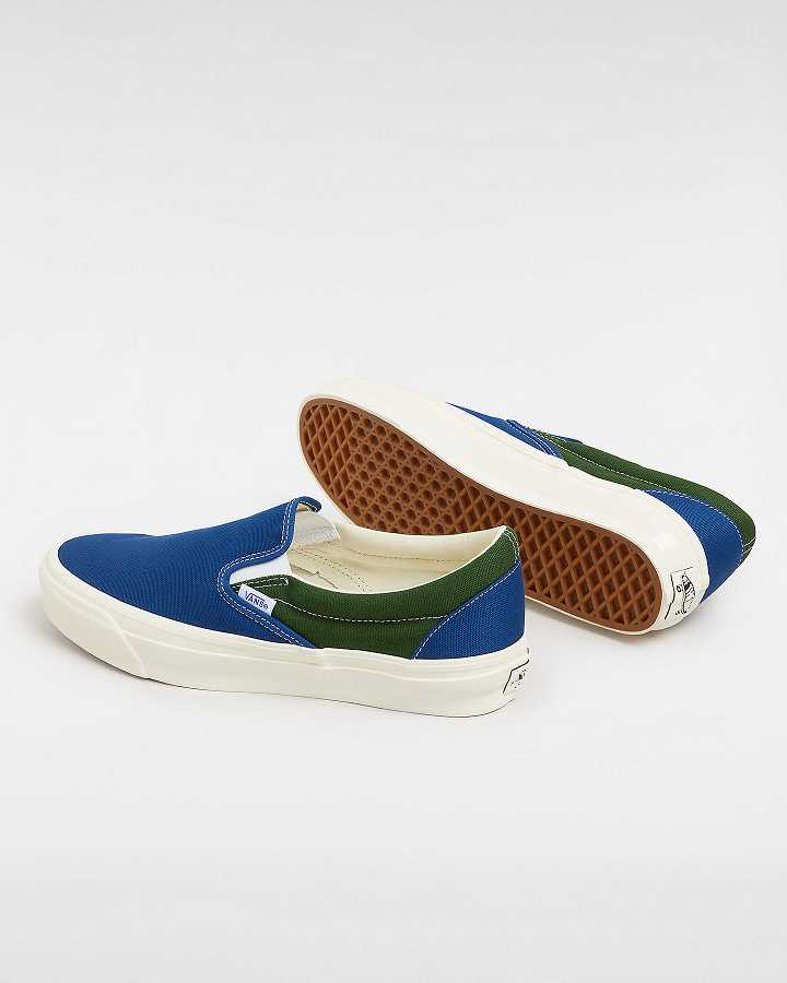 Men Vans Premium 98 Slip On Shoes Blue / Green Malaysia | VN2983147