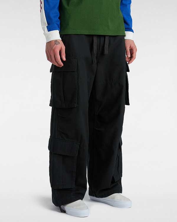 Men Vans Premium Baggy Cargo Pants Black Malaysia | VN7523069