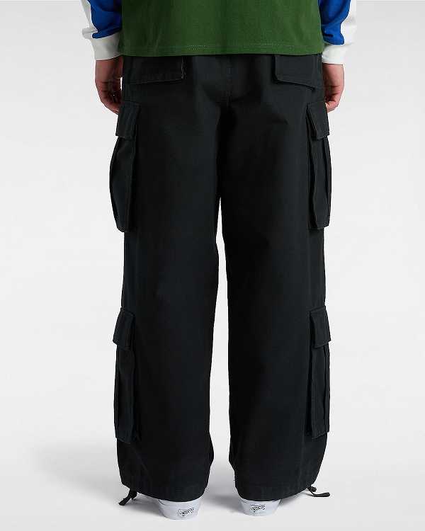 Men Vans Premium Baggy Cargo Pants Black Malaysia | VN7523069