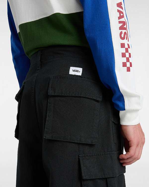 Men Vans Premium Baggy Cargo Pants Black Malaysia | VN7523069