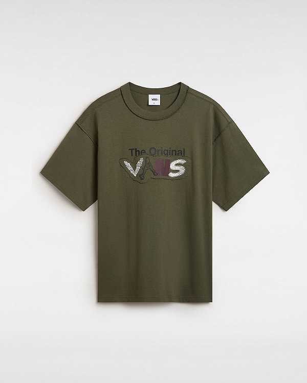 Men Vans Premium Clash Short Sleeve T Shirts Green Malaysia | VN5728316