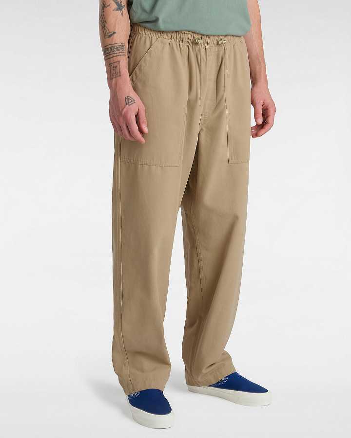 Men Vans Premium Easy Trouser Pants Beige Malaysia | VN0467185