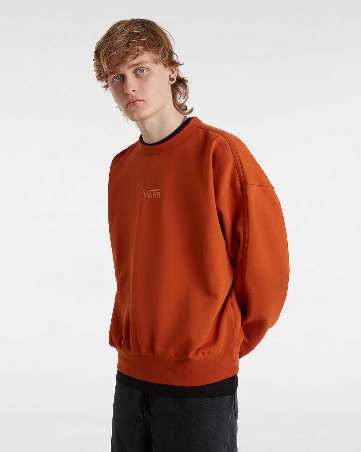Men Vans Premium Logo Crew Sweatshirt Orange Malaysia | VN5971283