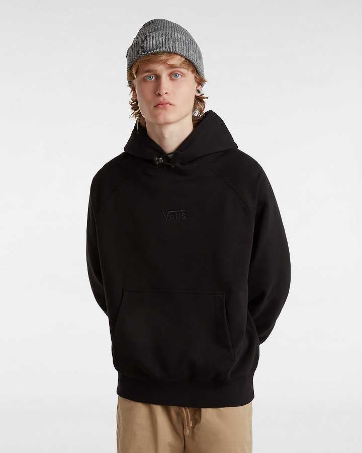 Men Vans Premium Logo Hoodie Black Malaysia | VN3164729